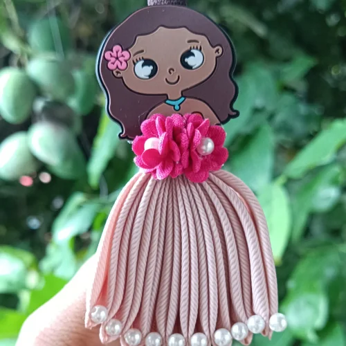 Tiara Temática Moana Baby Vestido Plissado - Laço Artesanal Infantil Princesa de Laços