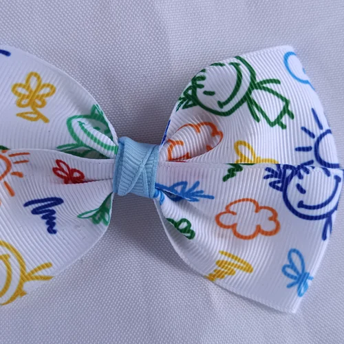 Laço Divertido Desenho Infantil Giz de Cera - Laço Artesanal Infantil Princesa de Laços