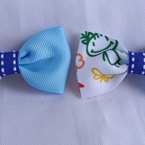 Parzinho Escolar Desenho Giz de Cera Azul Claro - Laço Artesanal Infantil Princesa de Laços