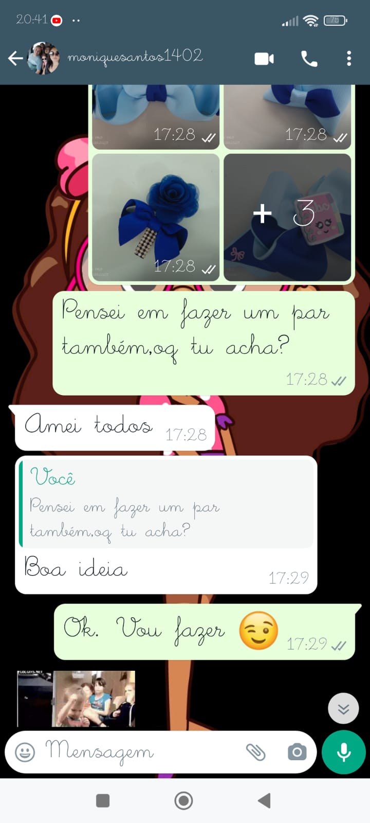 Print de conversa WhatsApp - Laço Aprovado no Ateliê