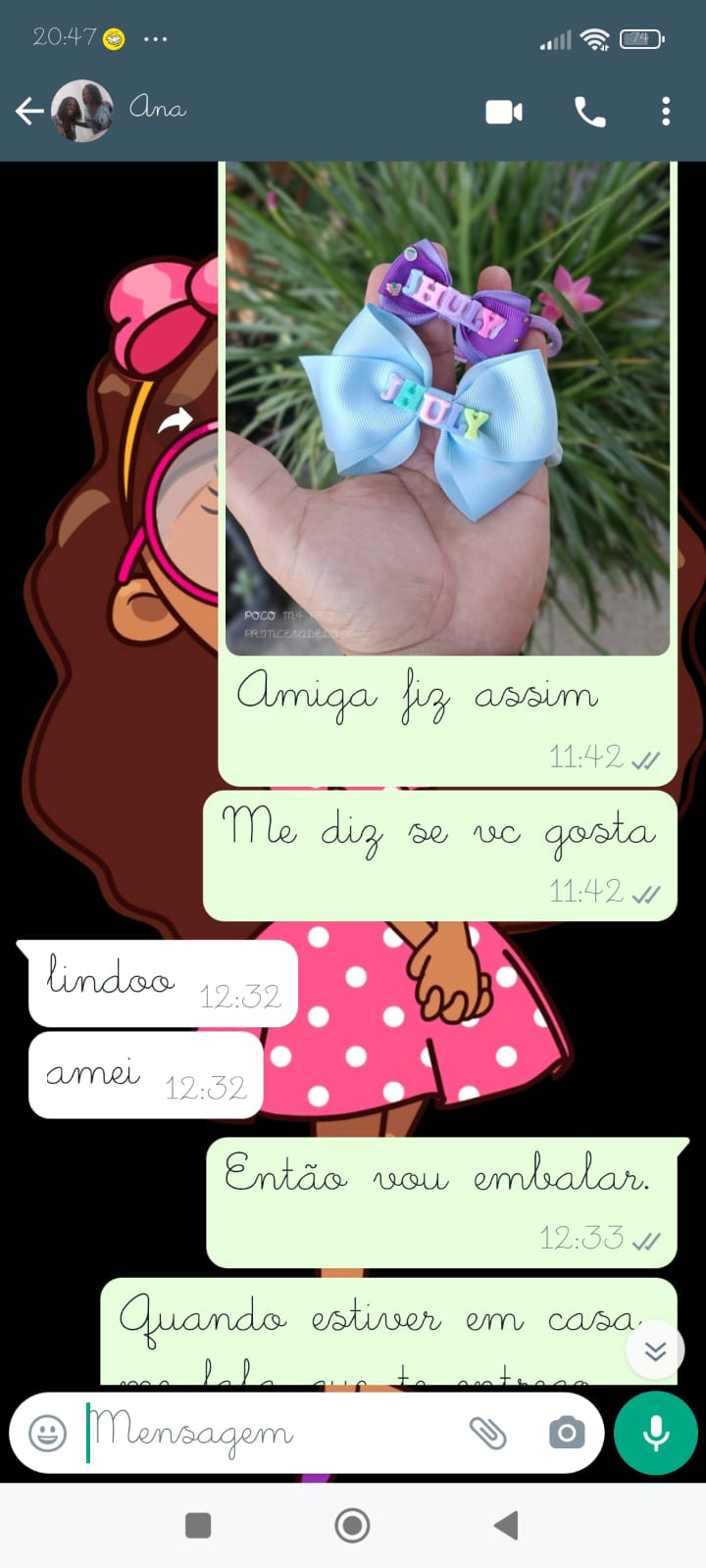 Print de conversa WhatsApp - Encomenda Entregue